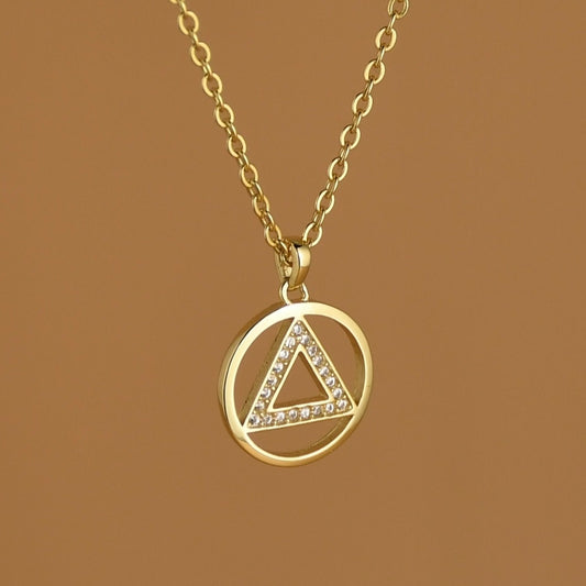 Crystal Sobriety Symbol Necklace