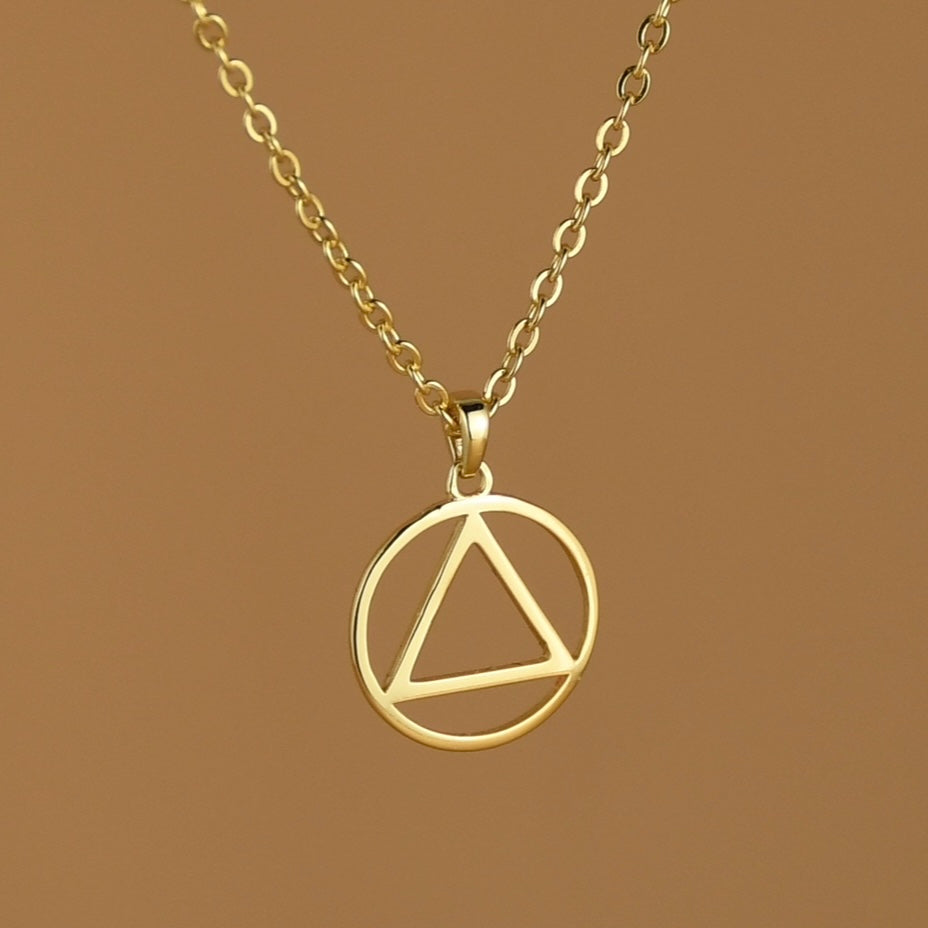 Gold Sobriety Symbol Necklace