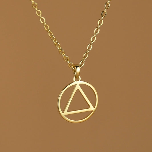 Gold Sobriety Symbol Necklace