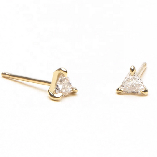 Trillion Solitaire Stud Earrings