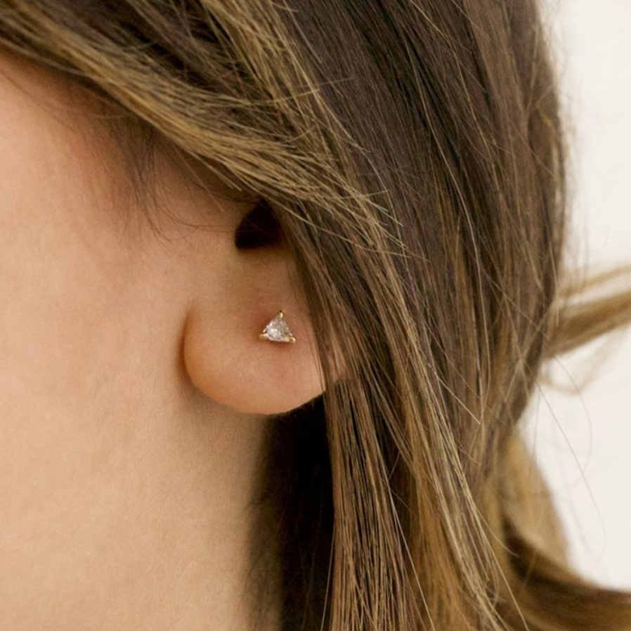 Trillion Solitaire Stud Earrings