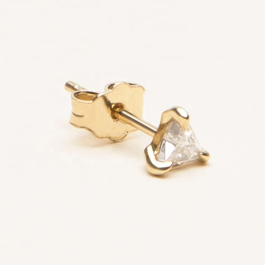 Trillion Solitaire Stud Earrings