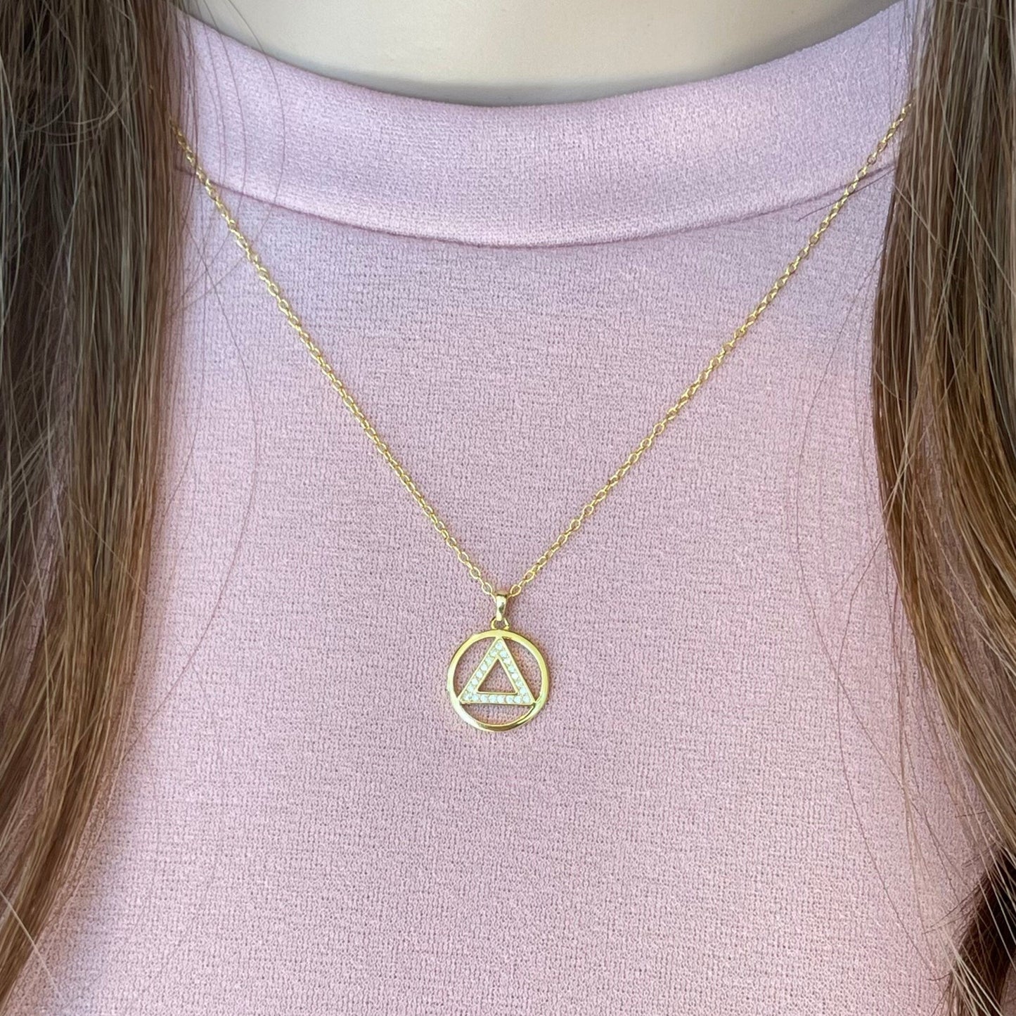 Crystal Sobriety Symbol Necklace